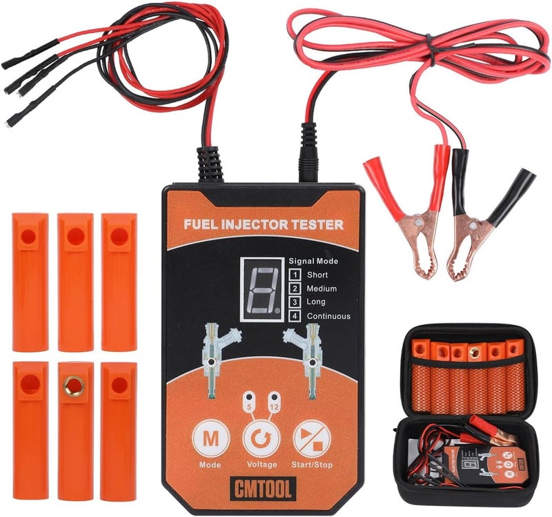 CMTOOL Fuel Injector Tester and Cleaner Tool Kit, Upgraded 6 Cleaning Adapters & 8 Pulse Modes, DIY Tool, Car Fuel Injector Cleaner Kit, 5V/12V Output Voltage Level - Image 1